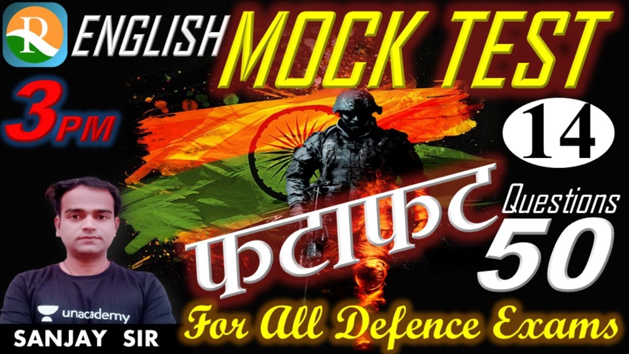 English Mock Test #14 | AIRFORCE | NAVY | NDA | COAST GUARD | Defence Exams | Sanjay Sir