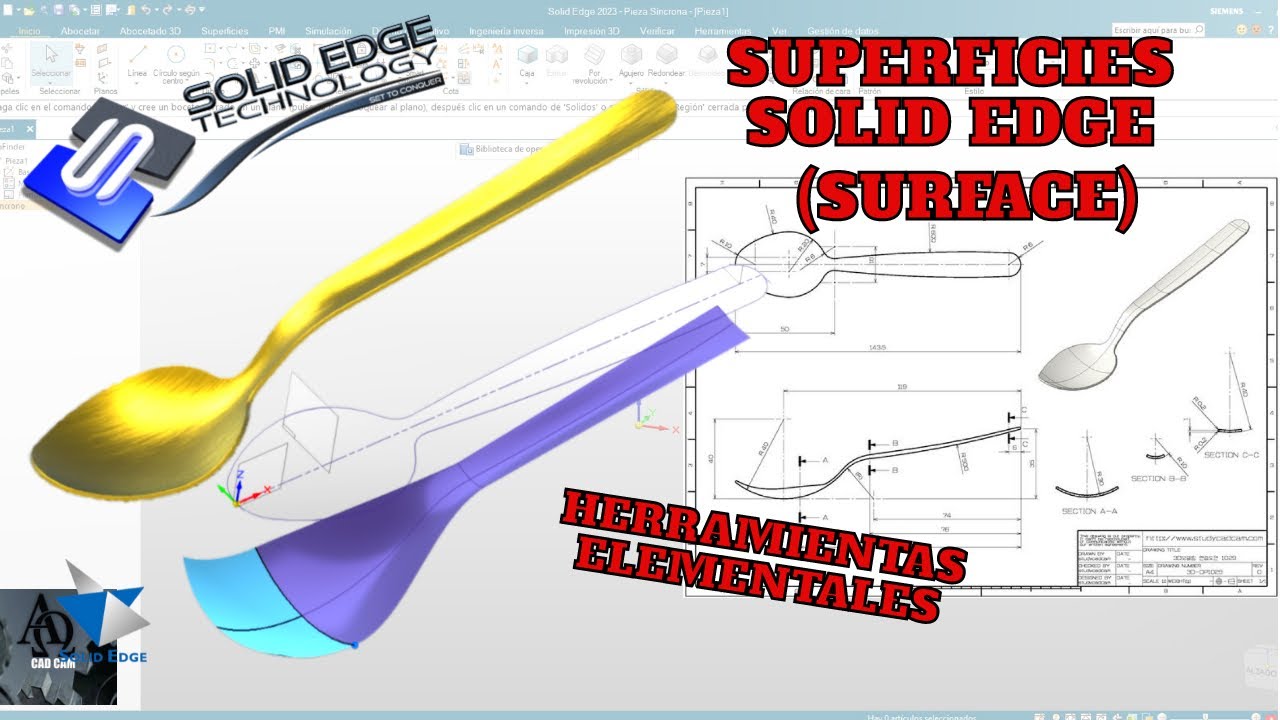 Solid Edge 2024 SUPERFICIES | TUTORIAL |