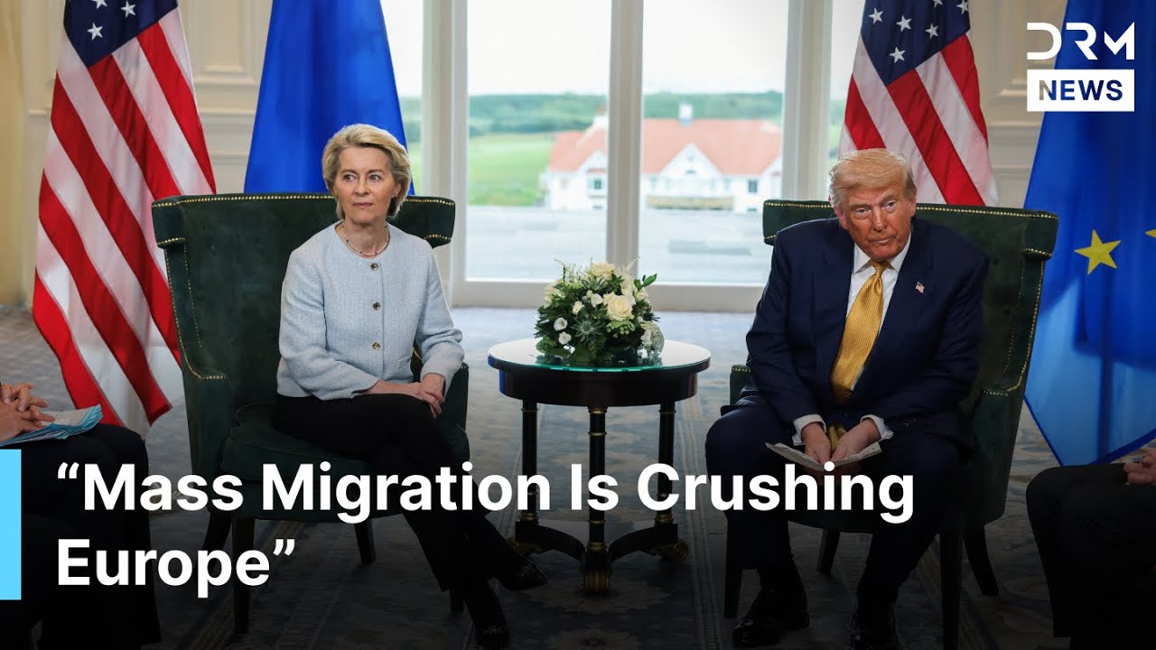 Трамп и президент ЕС фон дер Ляйен столкнулись из-за миграции, а затем он разразился тирадой о ве...