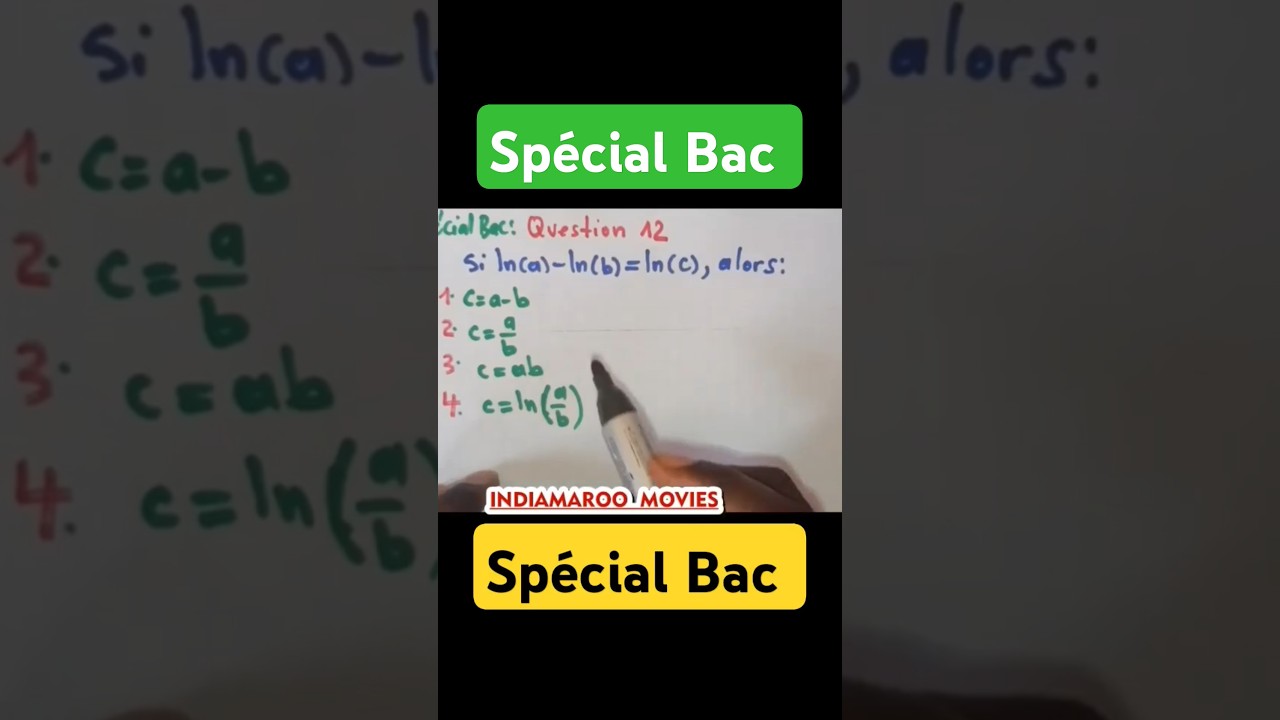 Spécial Bac,le logarithme, résoudre les équations logarithmes, indiamaroo movies