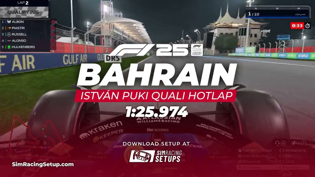 F1 25 Bahrain Hotlap by Istv&aacute;n Puki **1:25.974**