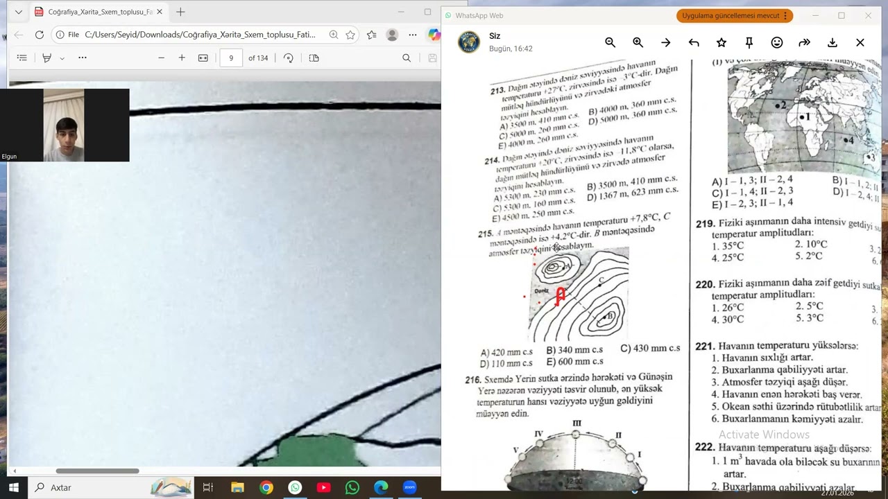 DİM Test Toplusu-2025. Havanın elementləri, Atmosfer hadisələri (209-240)