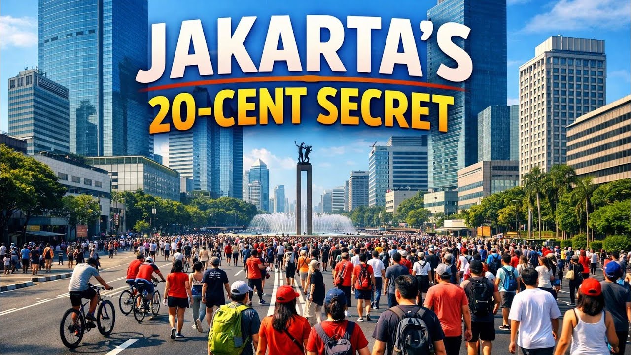 Jakarta BANS Cars? Walking with 100,000 People on a Highway 🇮🇩 #jakarta #carfreeday #travel 