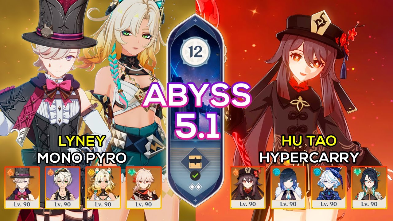 C0 Xilonen + C0 Lyney Hypercarry & C0 Hu Tao Hypercarry | Spiral Abyss 5.1 | Genshin Impact