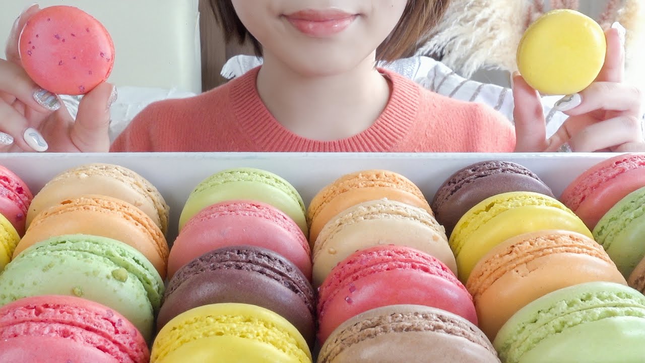 【咀嚼音】マカロンを食べる【ASMR/EATINGSOUNDS】FRUITS SAND THREE