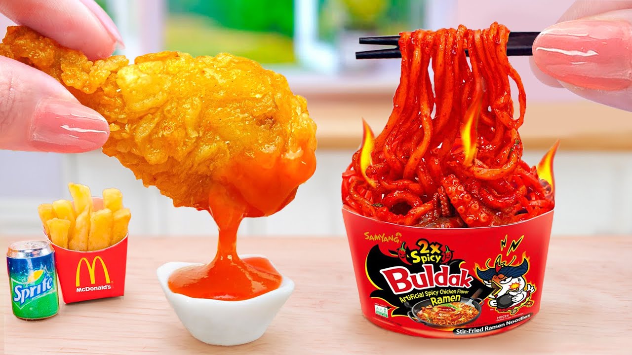 Best Of Korea Food ✨ How To Make Miniature Korea Seafood Buldak Noodles Recipe 🥰 Mini Yummy Recipe