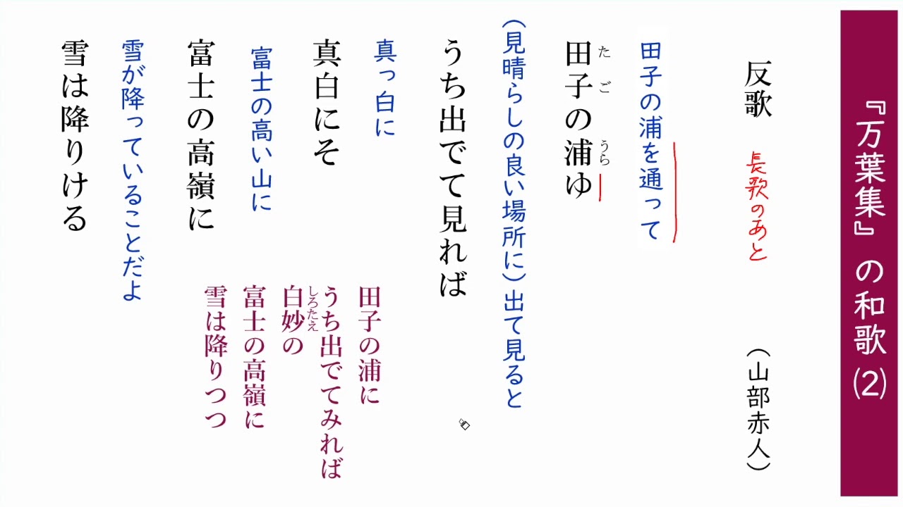 和歌：『万葉集』の和歌（２）