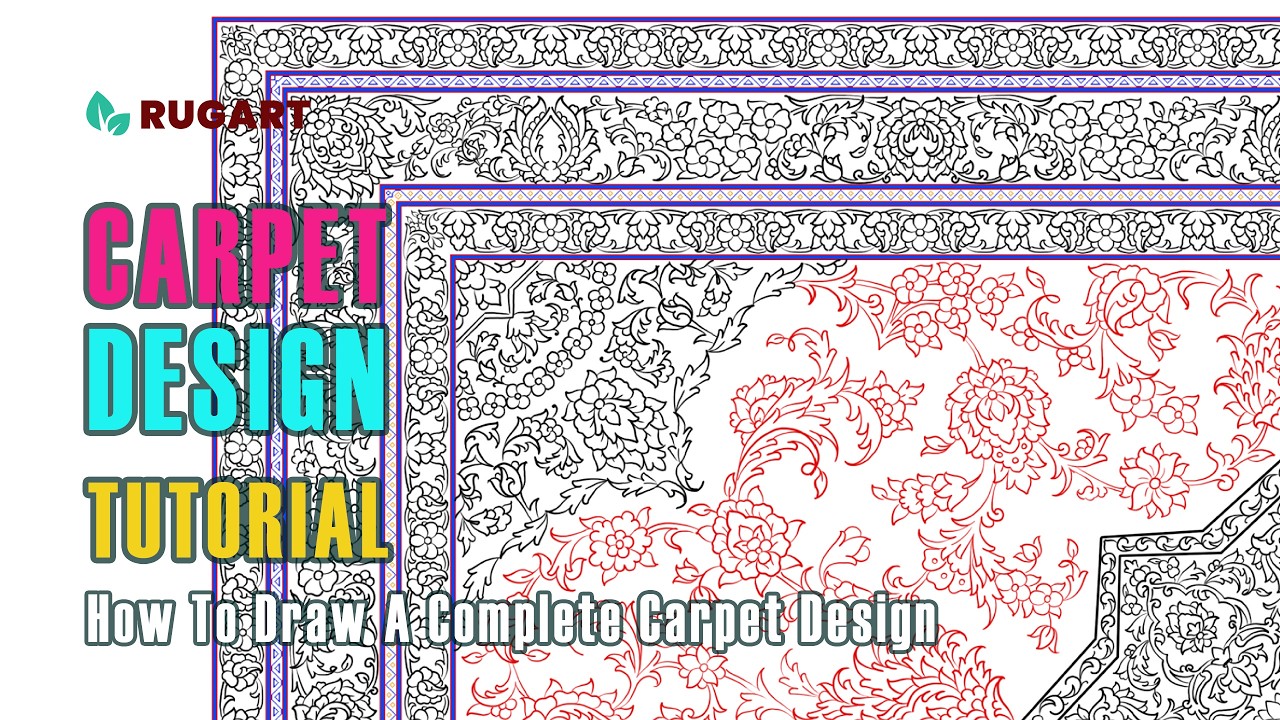 How To Draw A Complete Carpet Design 🌈 Complete Tutorial