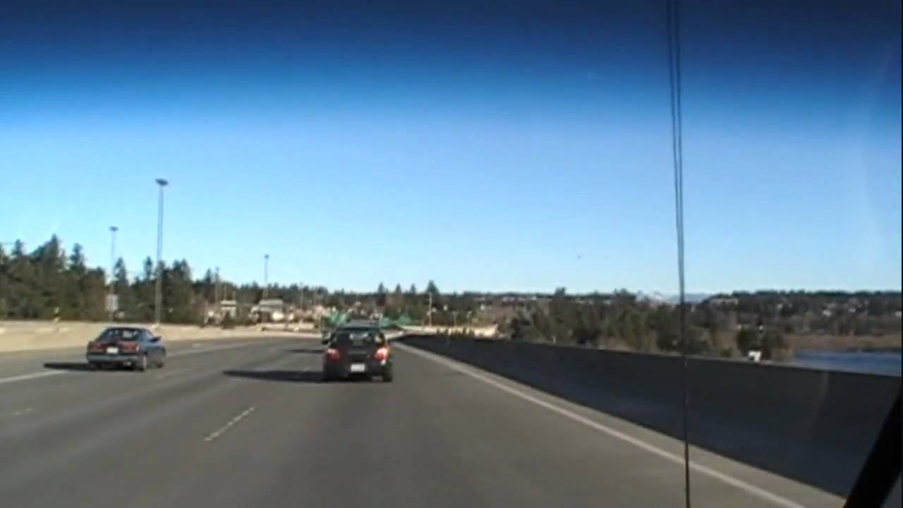 I-90 Floating Bridge (Driving across), Seattle to Bellevue