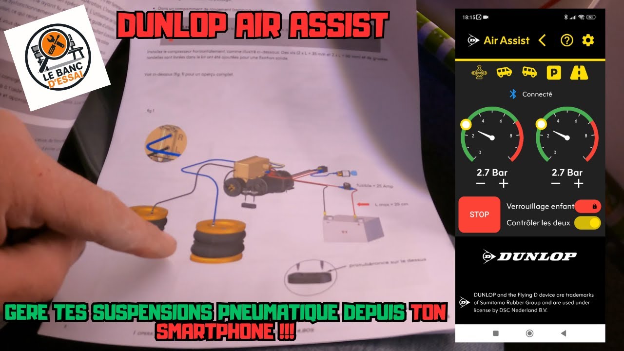 DUNLOP AIR ASSIST , Gère tes suspensions Pneumatique avec ton Smartphone !!!