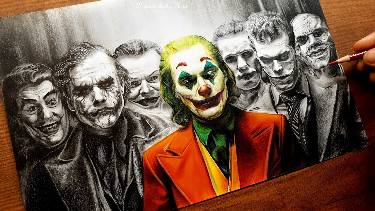 JOKER Drawing - all 7️⃣ jokers 🃏 - Pritam Saha Arts