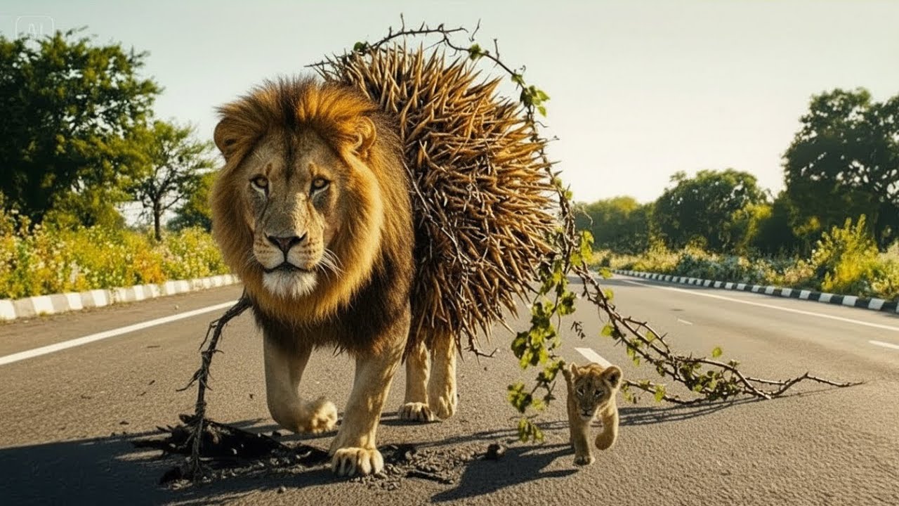 Rescue Team Rescues the Male Lion from the Sea Urchin Shell