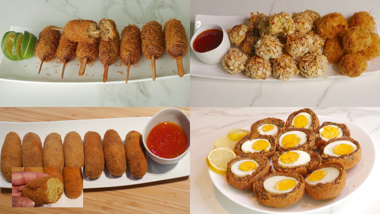 Mapishi aina 4 za kababu za kuku,nyama na samaki | Bites za Ramadan.