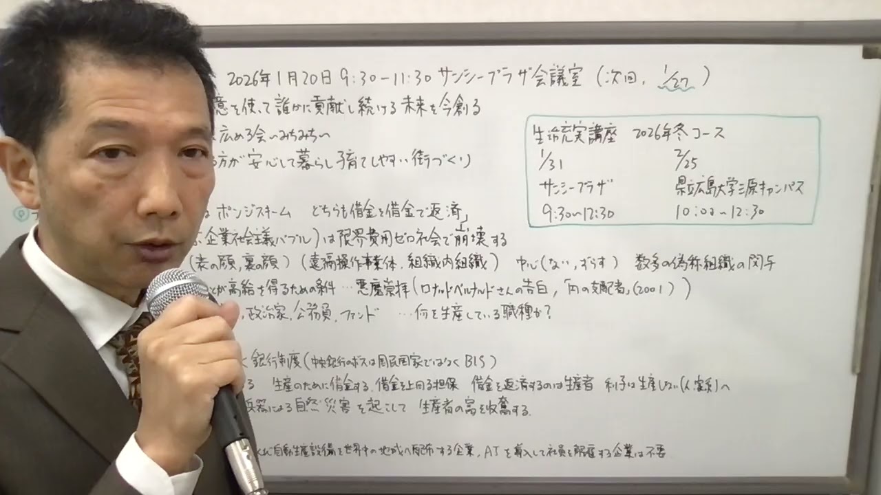 みちみち　三原の未来を創る相談勉強会　117　指摘「債務貨幣制度はポンジスキーム　どちらも借金を借金で返済」20260120