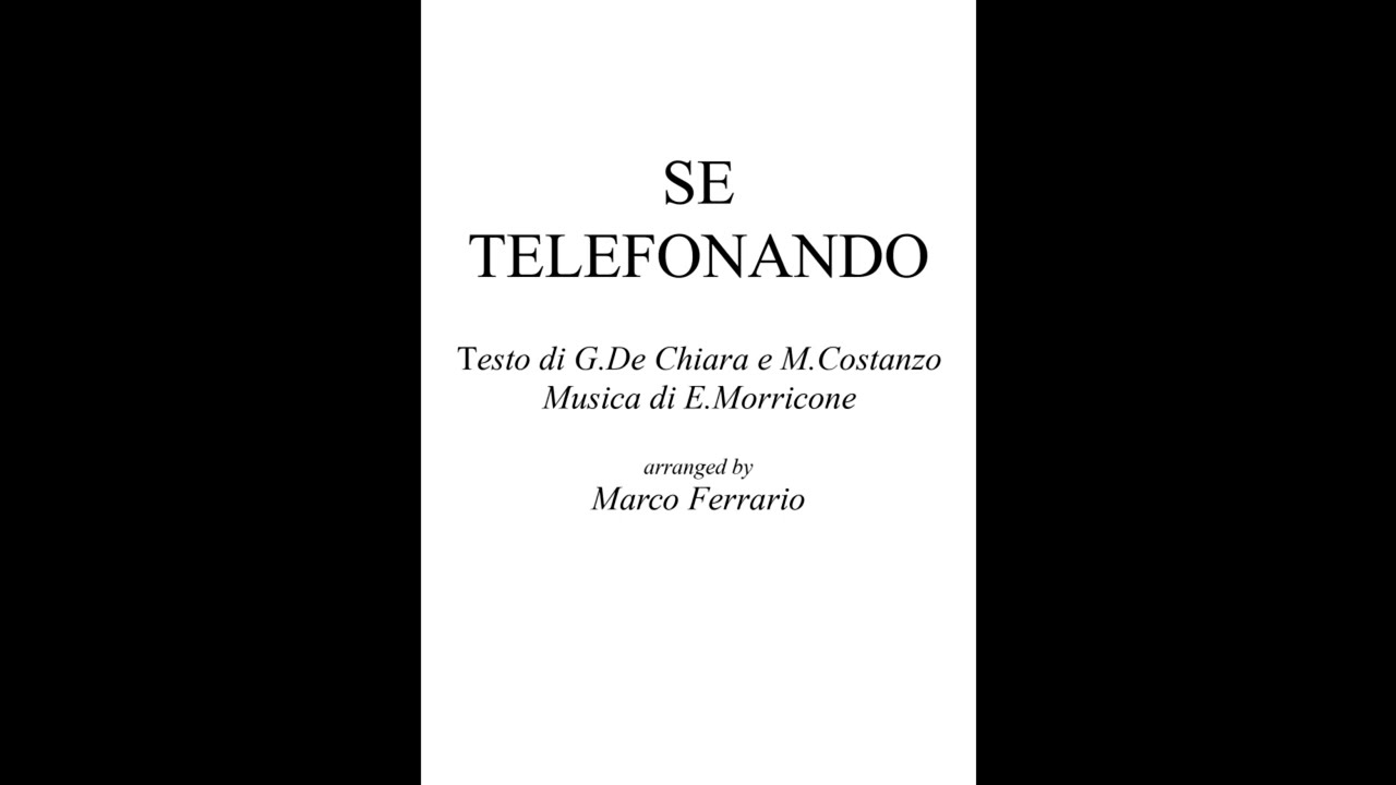Se Telefonando ( per Voce ) - Band Arrangement