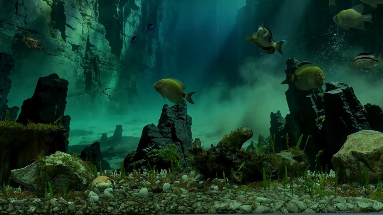Behind Glass Aquarium - Deep Abyss - Custom Background (no music) - 1 hour