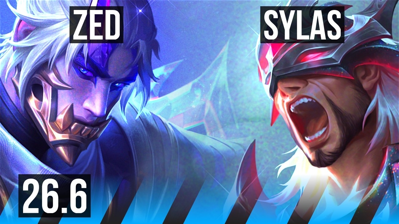 ZED vs SYLAS (MID) | 74K damage, Good KDA: 22/2/14 | KR Challenger | 26.6