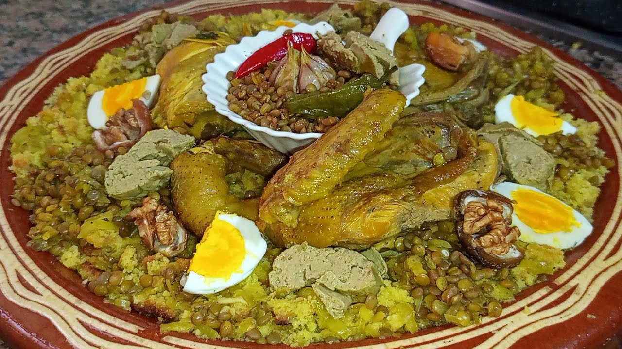 أحسن طريقة لتحضير رفيسة الحرشة والدجاج بطريقة التقليدية المغربية 🇲🇦سهلة وسريعة التحضير 💯😋