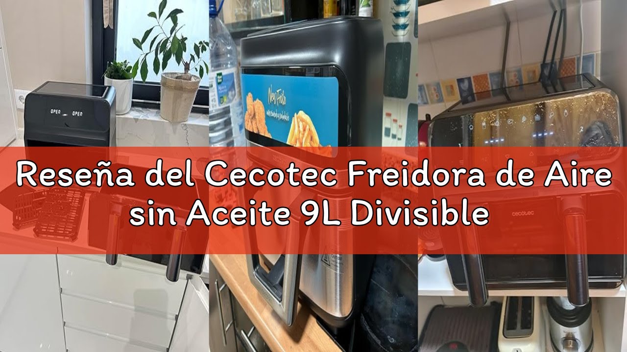 Reseña del Cecotec Freidora de Aire sin Aceite 9L Divisible en 2 Air Fryer Cecofry Dual 9000. 2850W,