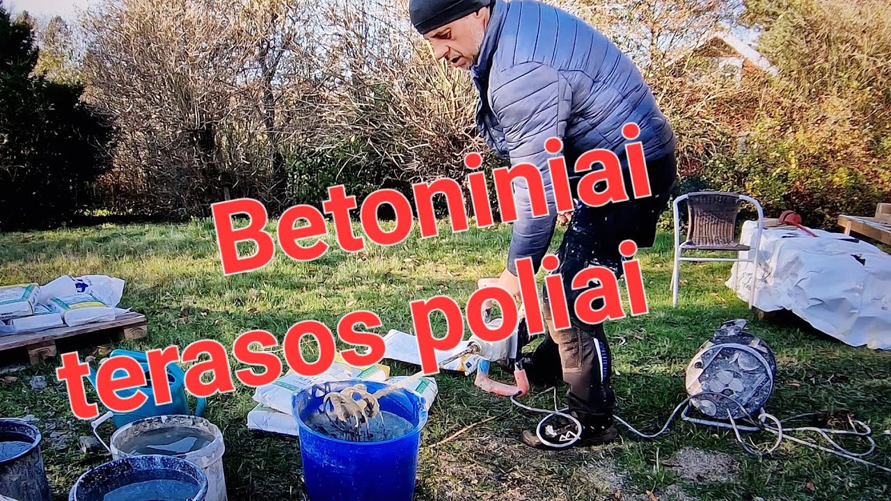 Terasos poliai .Betonavinas ,Laipto poliai daromi atskirai .Papildomai