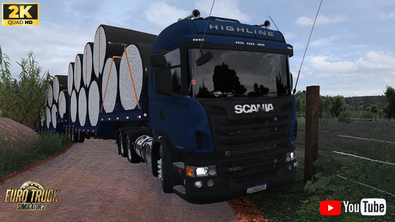 ETS2.1.57 PASSEI O MAIOR APERTO COM REBOQUE 30M SAINDO DA FAZENDA.COM O GRAFICO SUPER REALISTA.