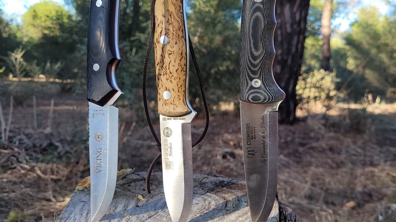 CUCHILLOS 🔪 DE BUSHCRAFT ESPAÑOLES FILO ESCANDI(pruebas)MUELA,CÚDEMAN, JOKER#bushcraft#cuchillos