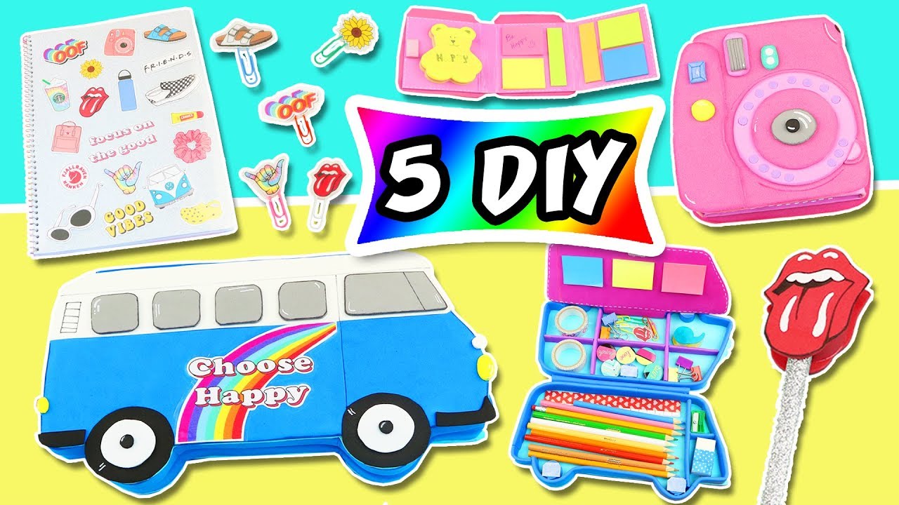 🥇𝟱 ШКОЛЬНЫЕ ПРИНАДЛЕЖНОСТИ СДЕЛАЙ САМ 👉 РЕТРО 🚎 для 【НАЗАД В ШКОЛУ】🌈 | aPasos Crafts DIY