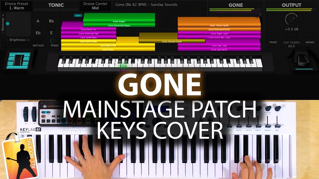 Gone MainStage patch keyboard cover- Elevation Worship