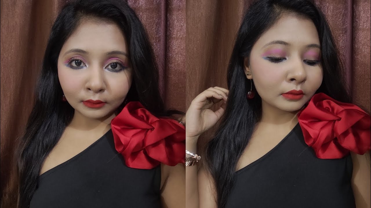 Soft Glam with a Power Red Lip 