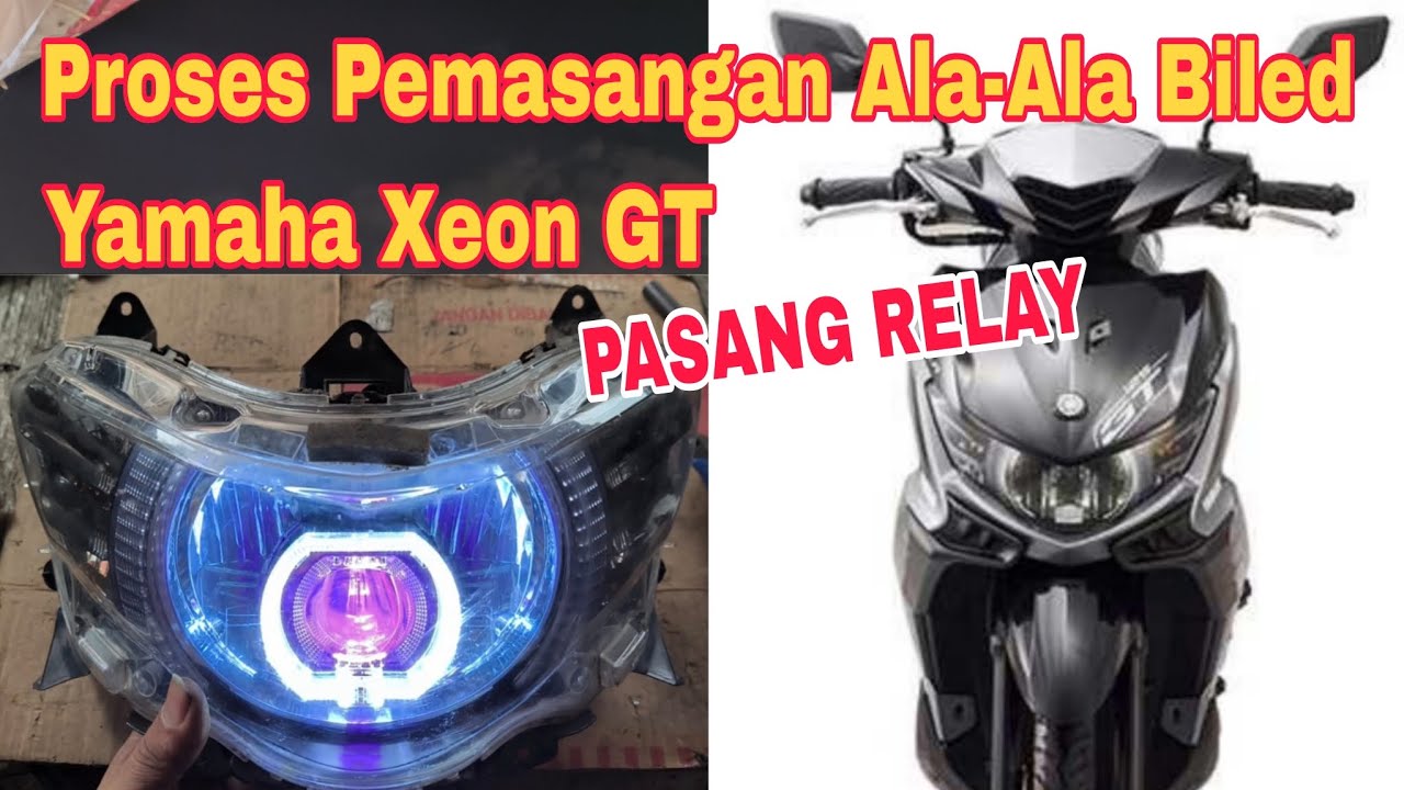 cara pasang lampu LED proji ala ala biled di motor Yamaha Xeon + pasang relay lampu