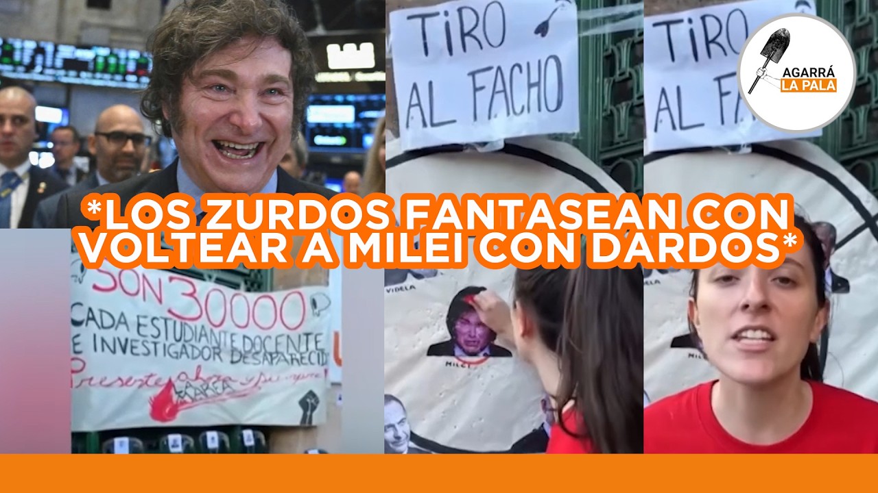 LOS ZURDOS DE LA UBA SE INVENTAN EL ‘TIRO AL FACHO’ PARA TIRARLE DARDOS A UNA FOTOCOPIA DE MILEI