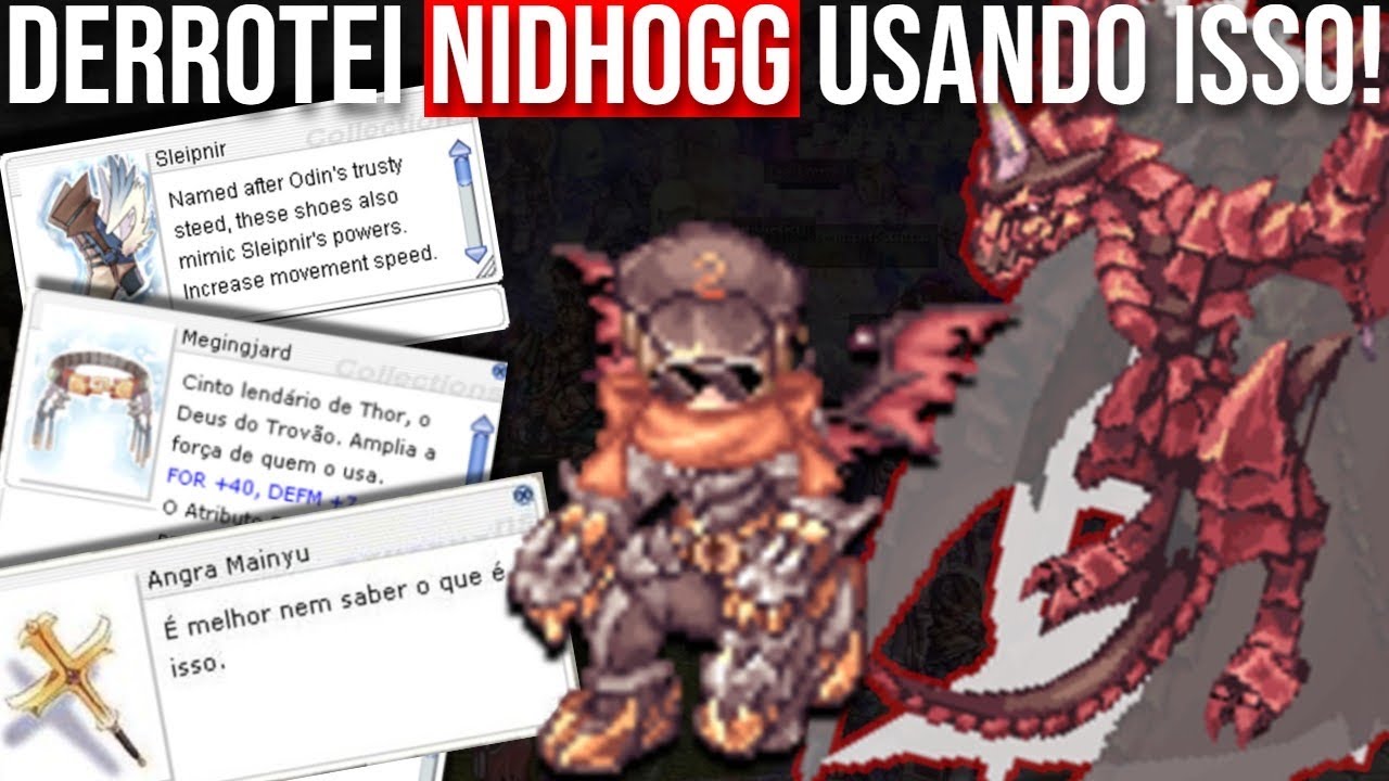 Sicário vs Sombra de Nidhogg - RAGNAROK LATAM (MOSTREI MEUS EQUIPAMENTOS E STATUS).