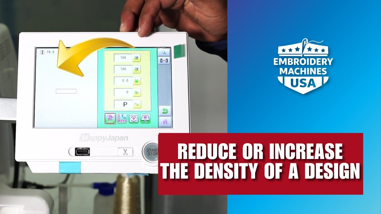 How to Reduce or Increase the Density of a Design on a HappyJapan Embroidery Machine