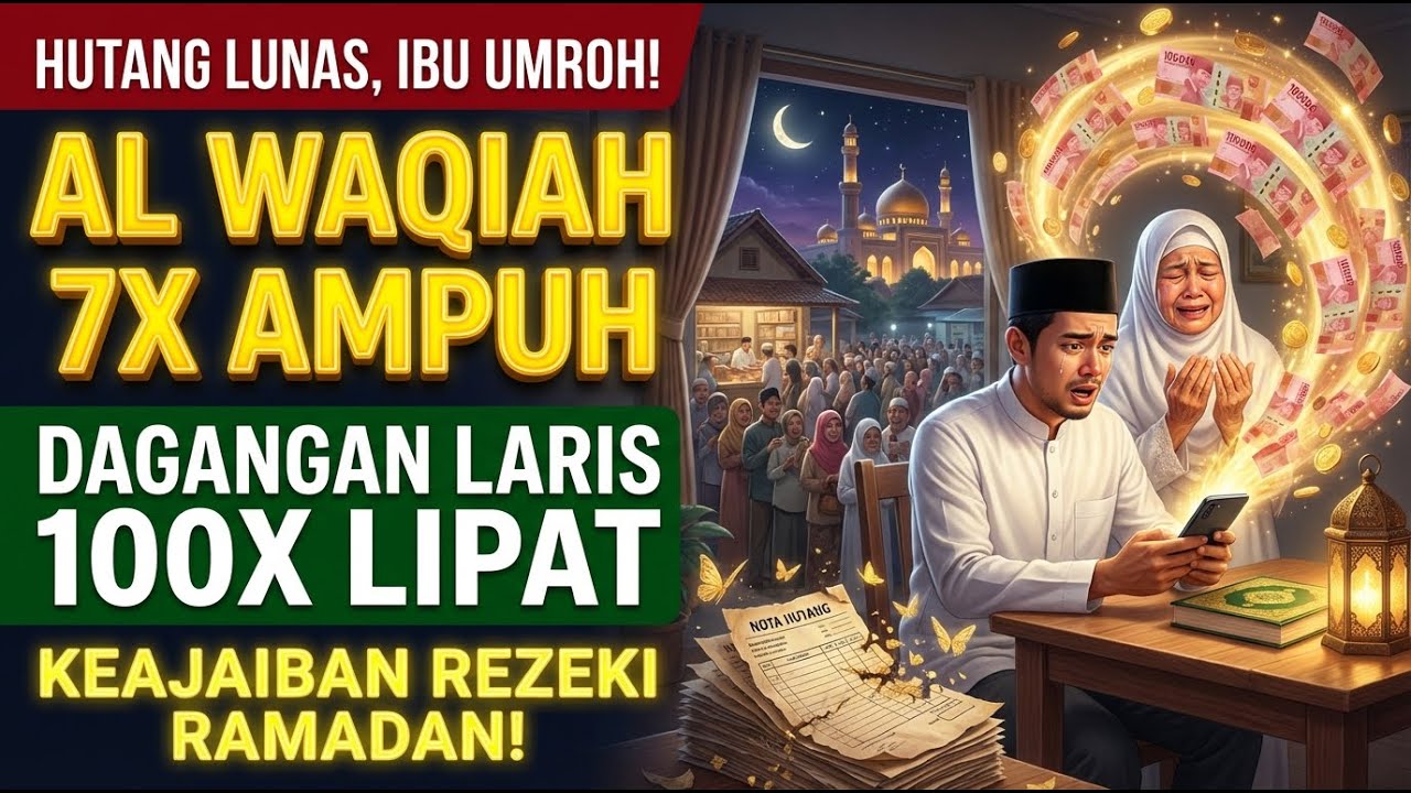 RAHASIA HATI SANGAT TENANG! Cerita Al Waqiah 7x Magnet Rezeki Penghancur Kesulitan