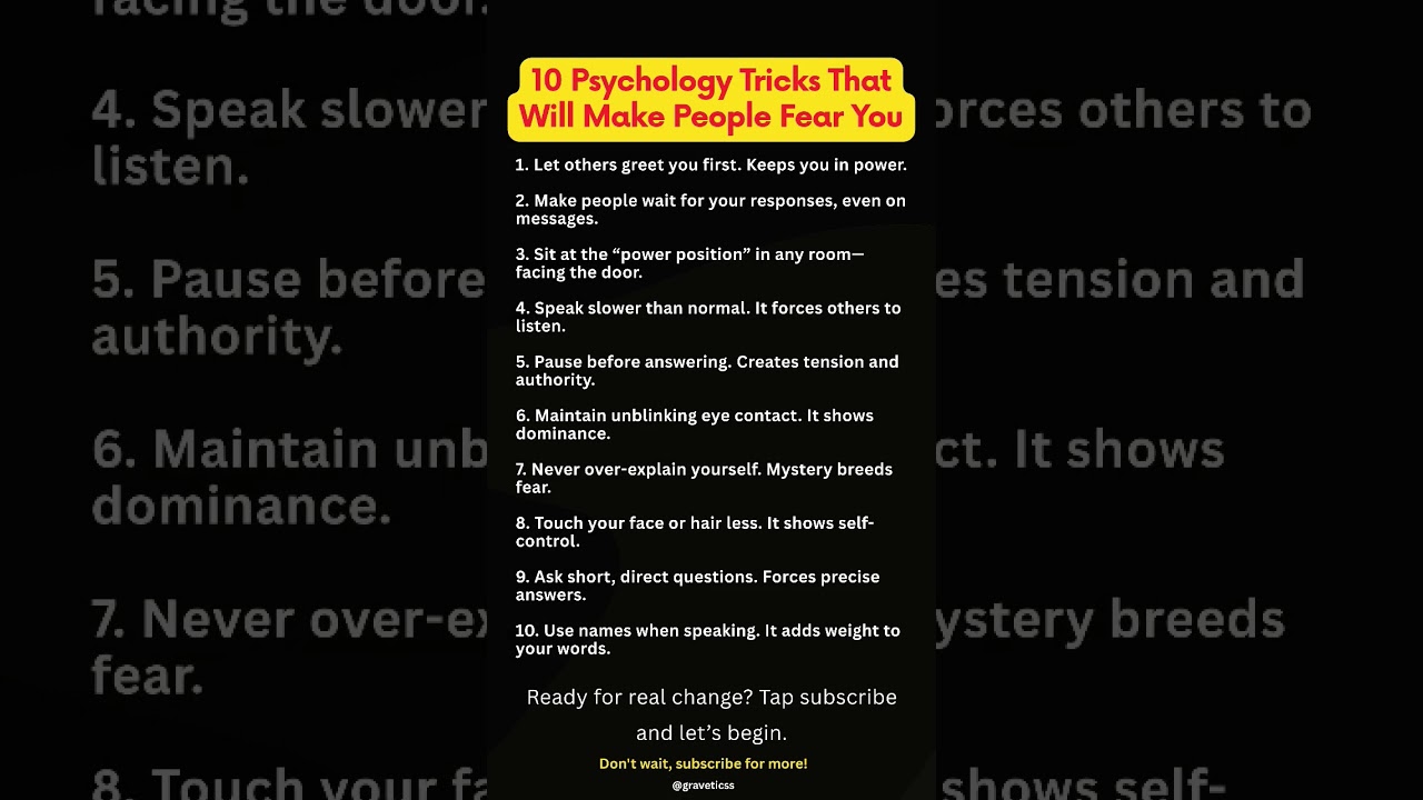 10 Psychology Tricks That Will Make People Fear You