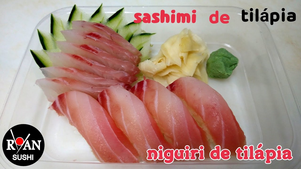 Como fazer sashimi de til&aacute;pia e sushi  da maneira mais f&aacute;cil
