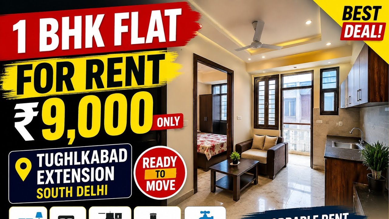 1 BHK Flat for Rent ₹9,000 in Tughlakabad Extension | Delhi Rental