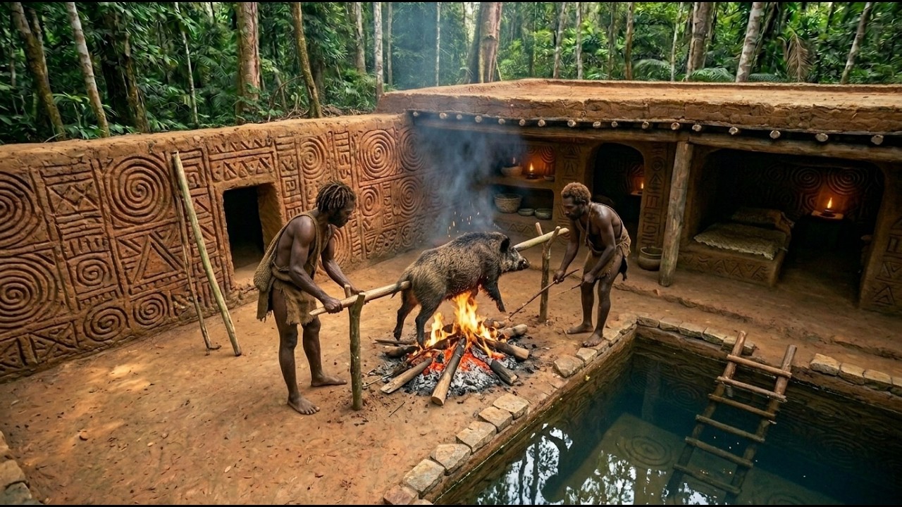 Building a house in the forest / Camping in the jungle