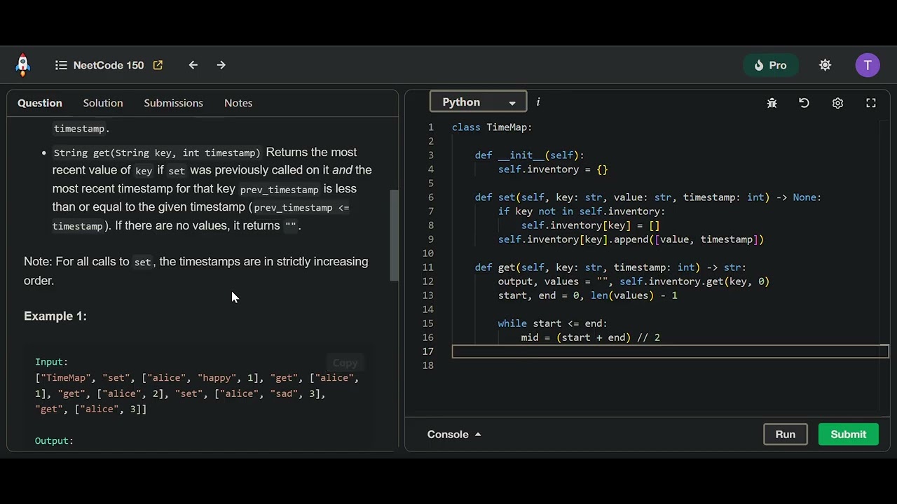 33. Time Based Key-Value Store - Neetcode 150