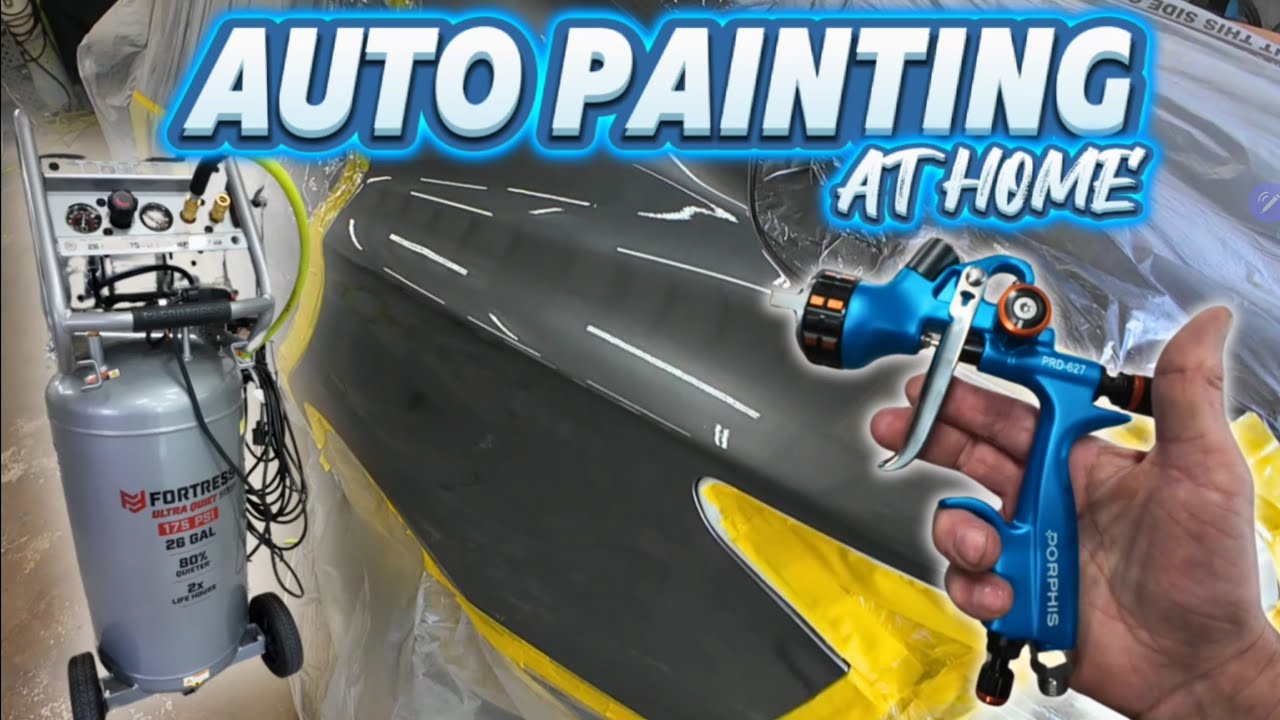Spot painting my car with a small Harbor Freight compressor!