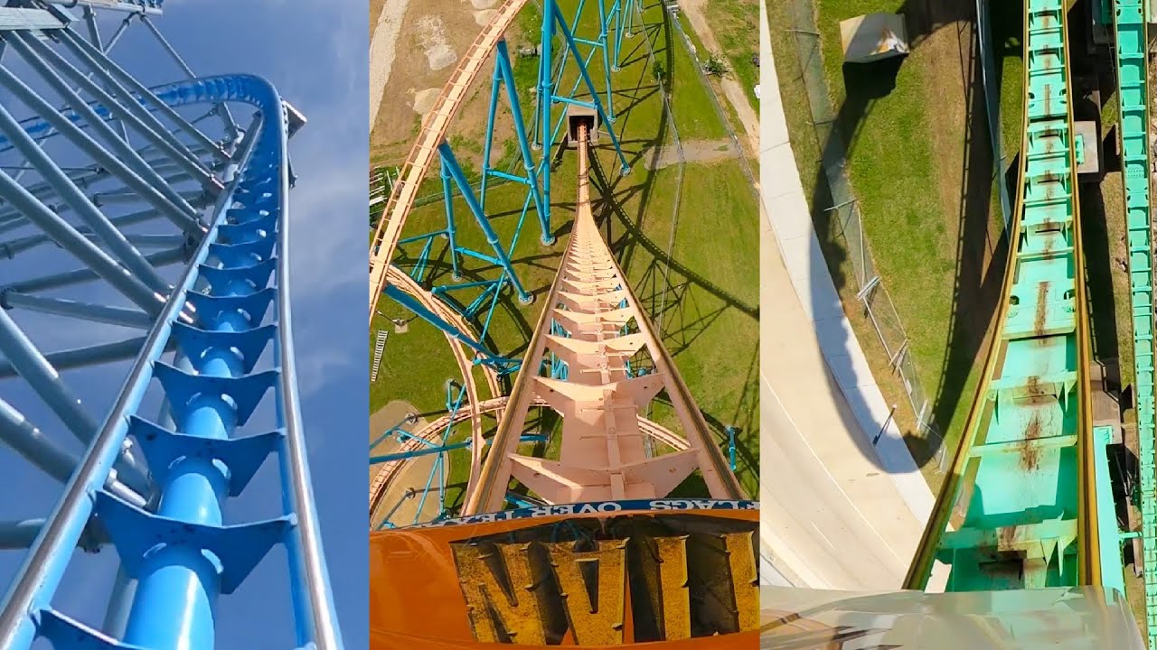 Все американские горки в Six Flags Over Texas! Вид с переднего сиденья!