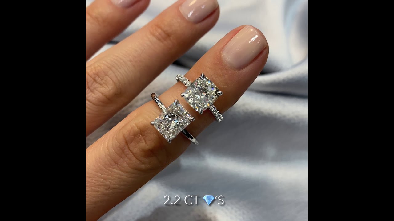 Radiant VS Cushion Cut Diamond Rings: 2.2 carats