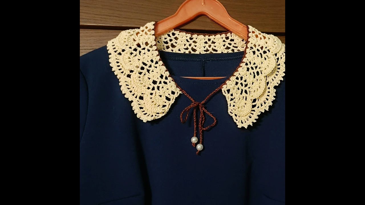 Szydełkowy prosty kołnierzyk -crochet collar