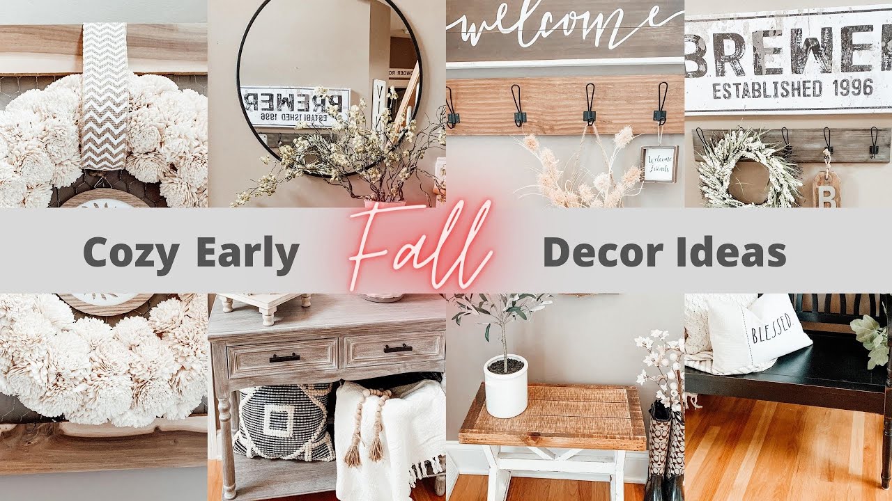 COZY EARLY FALL DECORATING IDEAS | MODERN FARMHOUSE ENTRYWAY EARLY FALL DECOR