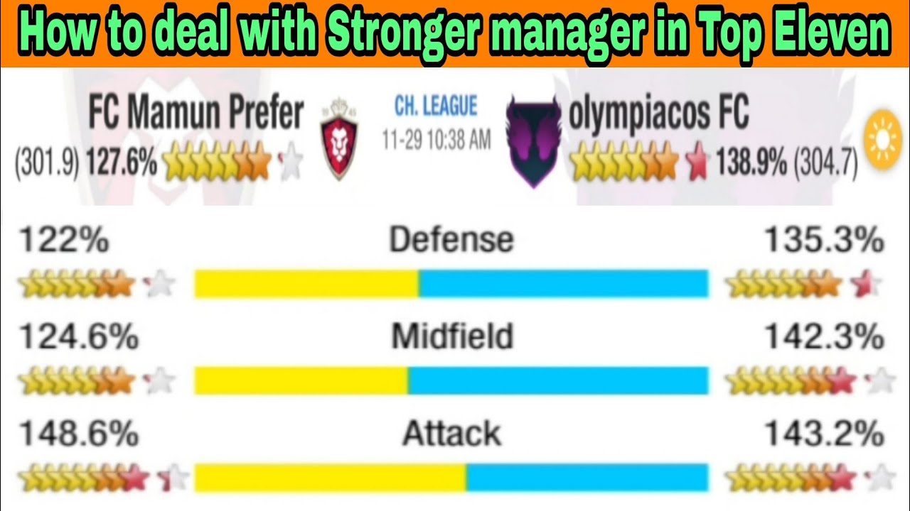 How to deal with a strong opponent in Top Eleven 2024 Semi Finals