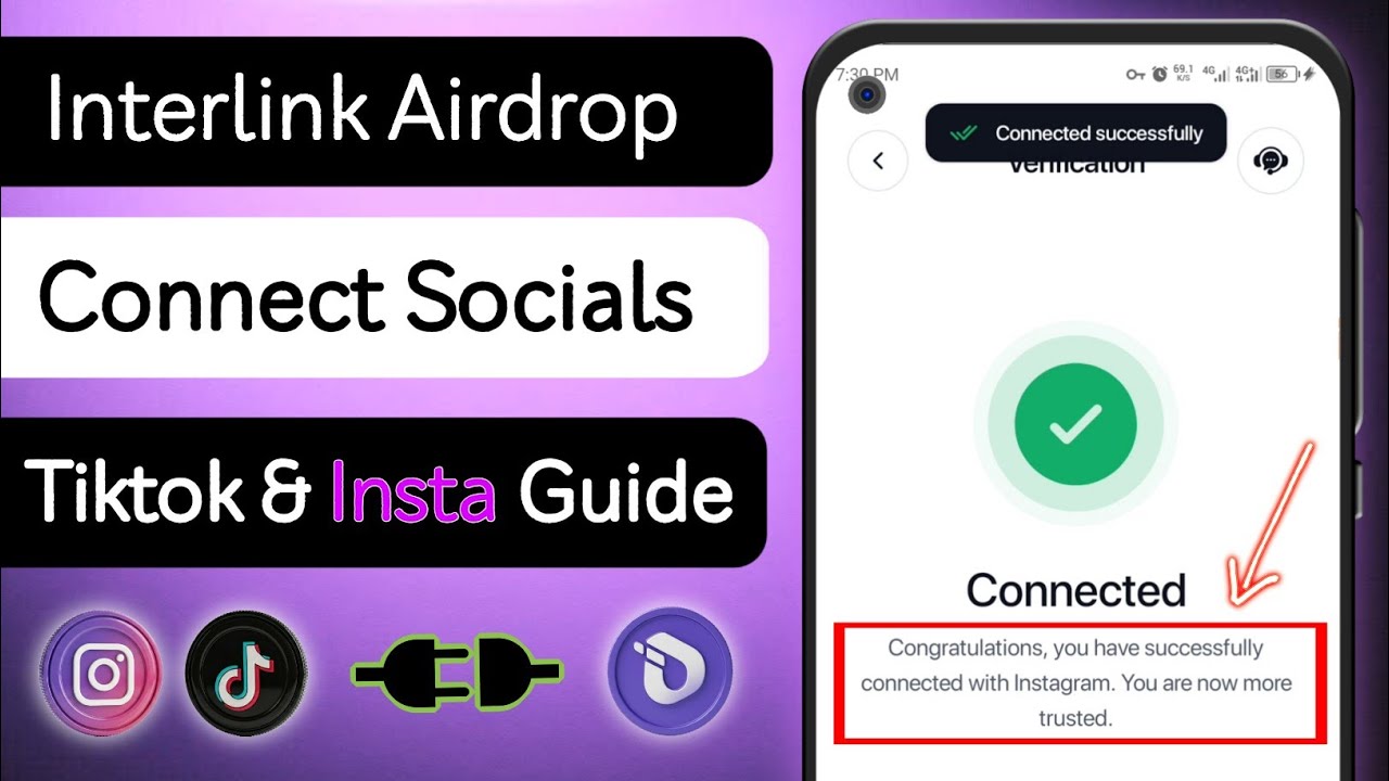 Аирдроп Interlink: как связать социальные сети TikTok и Instagram.