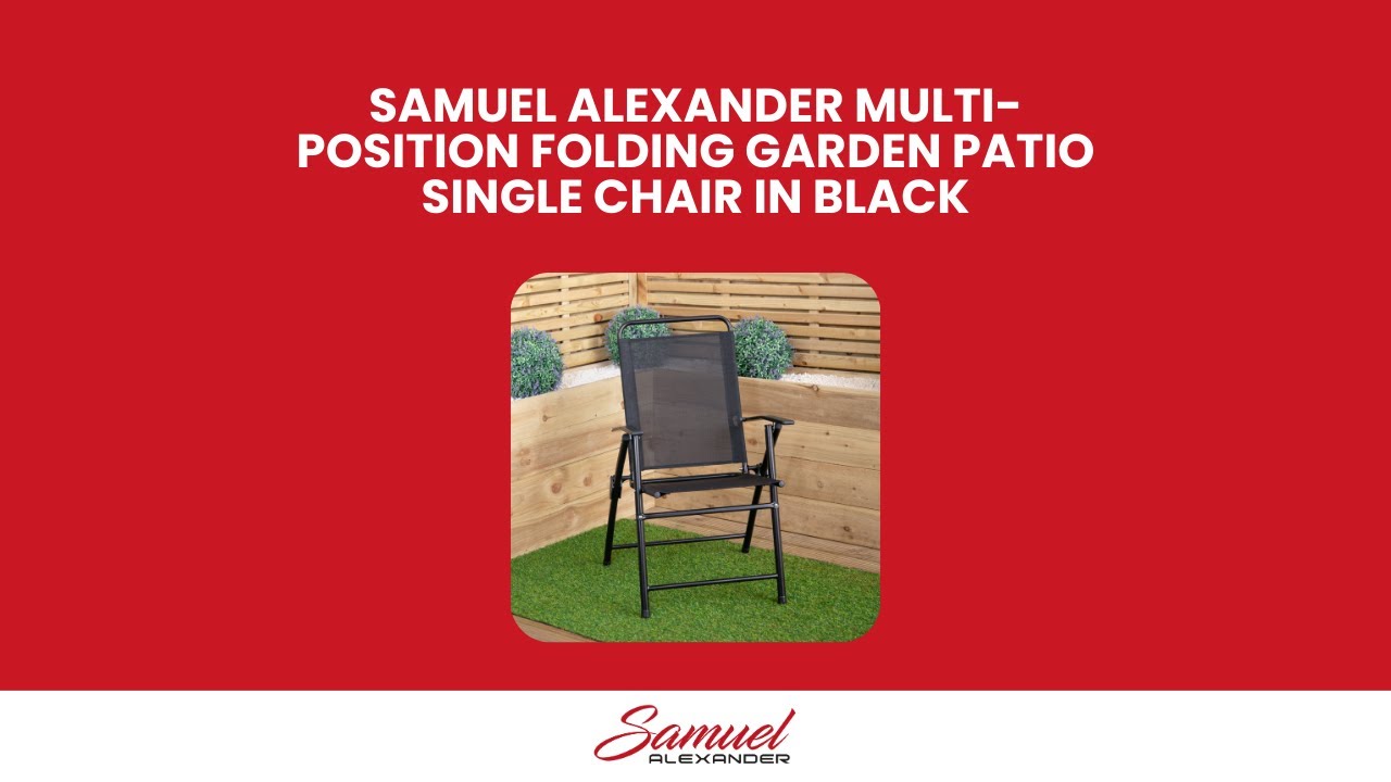 Samuel Alexander Multi-Position Folding Garden Patio Single Chair in Black
