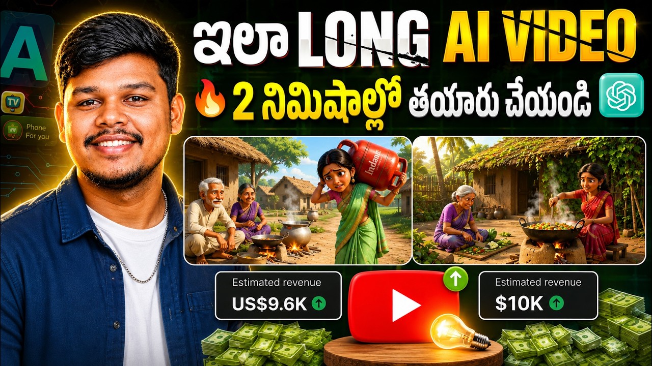 How to Create Long AI Video Free Telugu 🚀 2 Min Full Workflow  | Free Long AI Video Generator