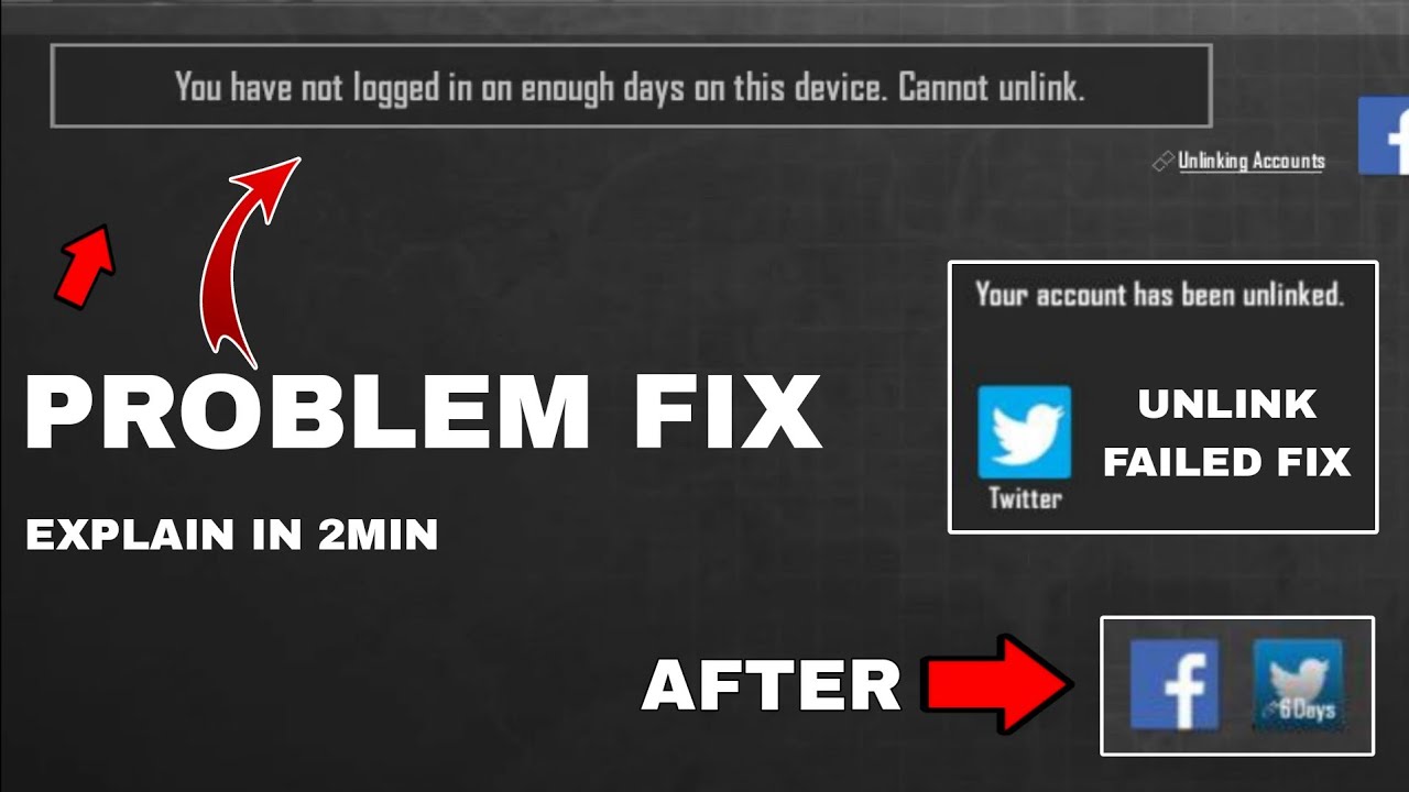 YOU HAVE NOT LOGGED IN ON ENOUGH DAYS ON THIS DEVICE CANNOT UNLINK BGMI