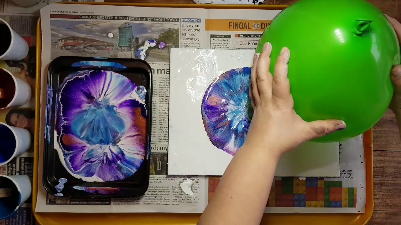BALLOON SMASH Take 2 l Fireworks or Flowers?? l Acrylic Pouring l Fluid Art Techniques